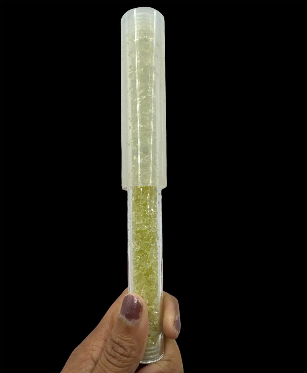 Vibrational Harmony Collection: Crystal Singing Bowl Silicone Rubber Quartz Mallet Striker with Original Crystal for Enhanced Sound Healing - Thecosmicaccess