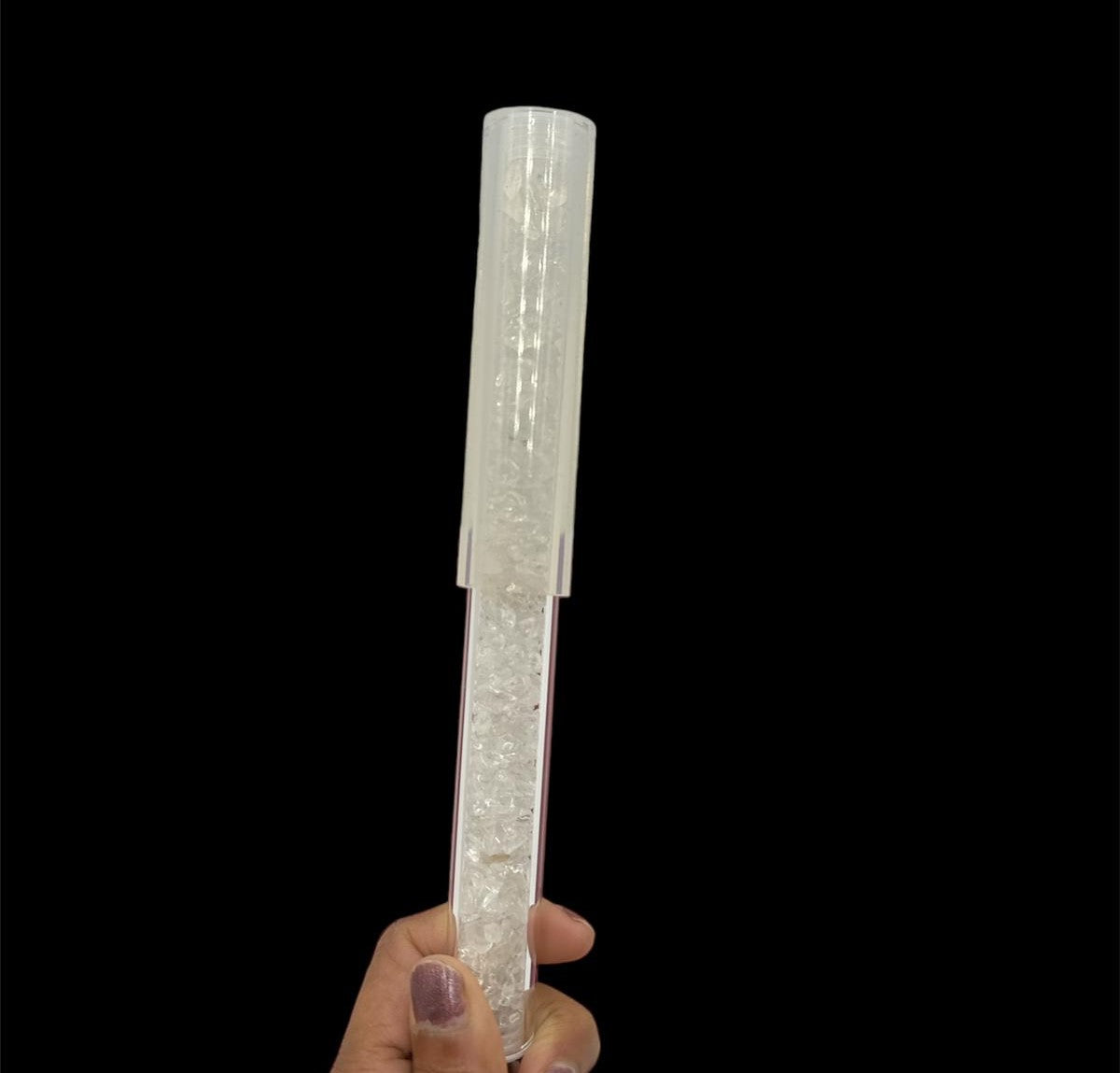 Vibrational Harmony Collection: Crystal Singing Bowl Silicone Rubber Quartz Mallet Striker with Original Crystal for Enhanced Sound Healing - Thecosmicaccess
