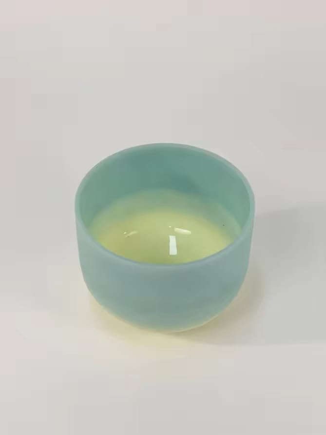 432Hz Citrine Amazonite Gem Fused Crystal Singing Bowl with Padded Case Striker and O-ring