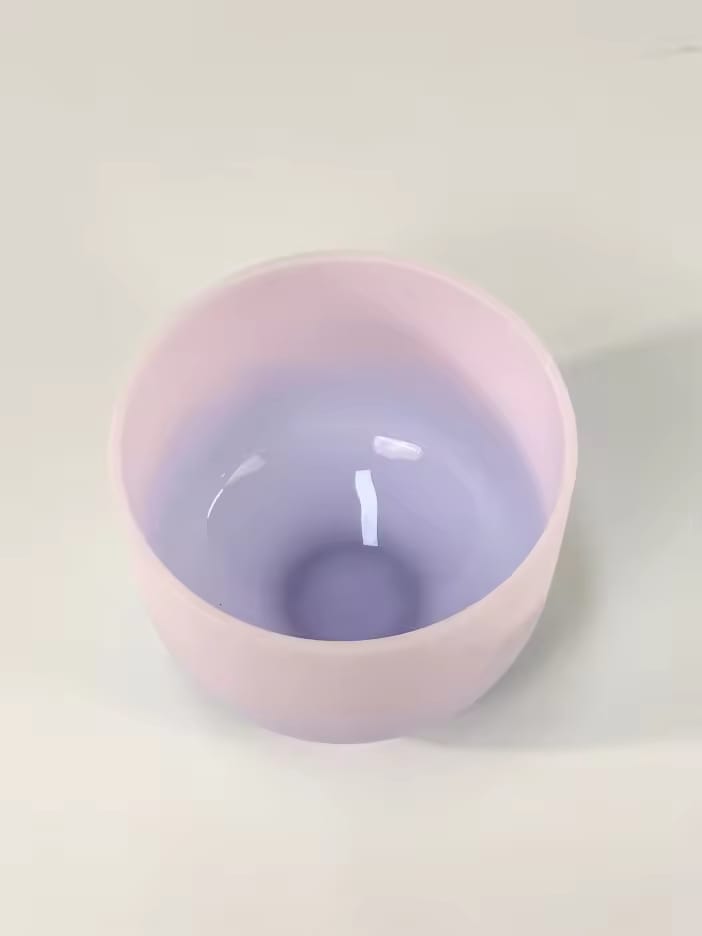 432Hz Morganite Gem Fused Crystal Singing Bowl with Padded Case Striker and O-ring