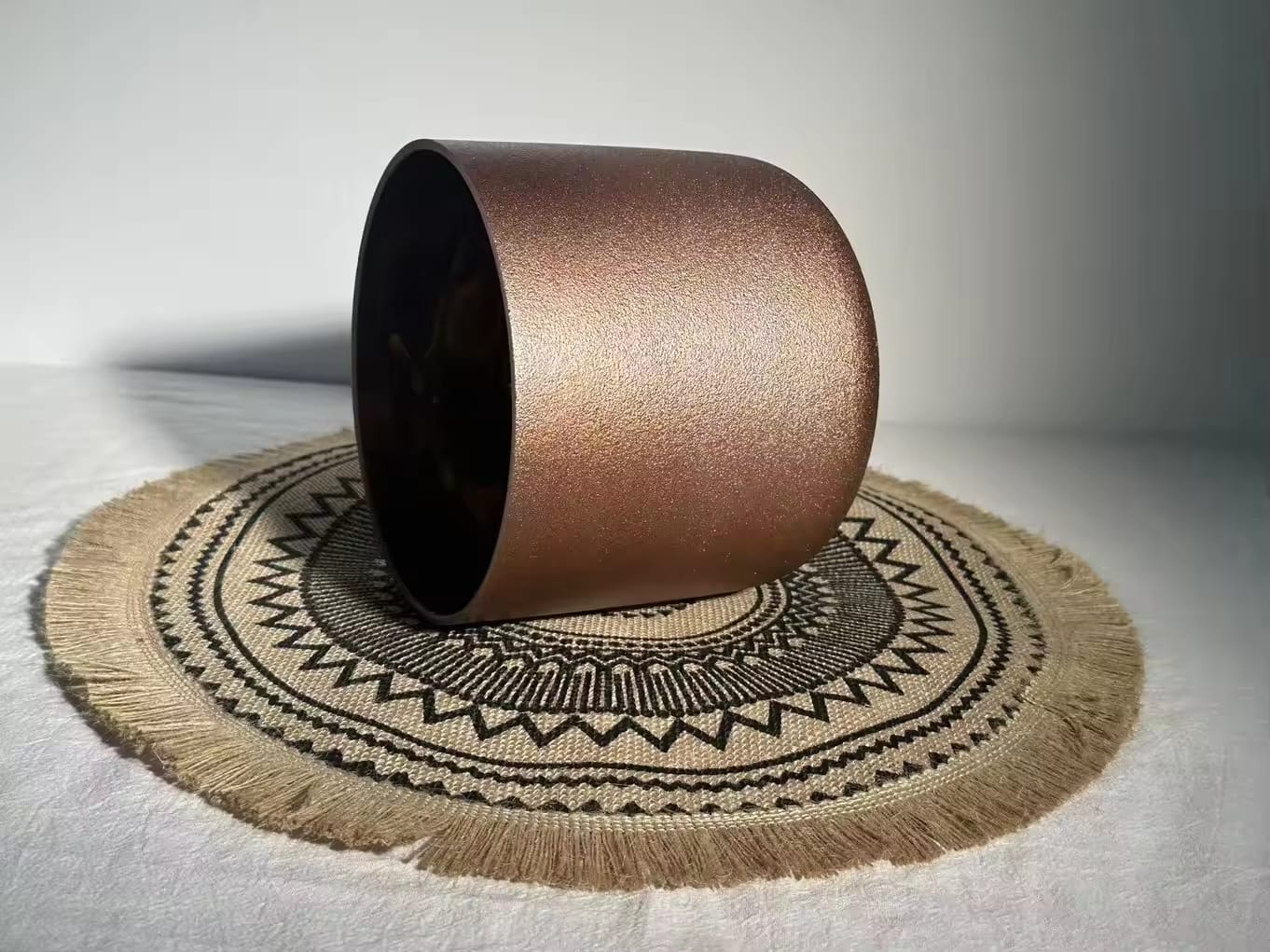 Chiastolite Gem Fused 10 inch E note Chiastolite Gem Fused Crystal Singing Bowl with Padded Secure Case and Striker