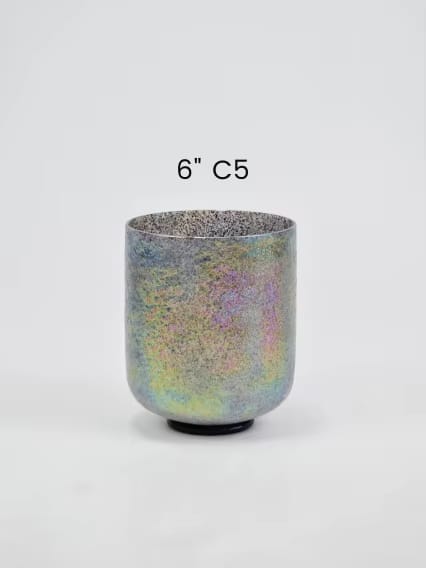 Rare Meteorite and Platinum Fused Crystal Singing Bowl Set