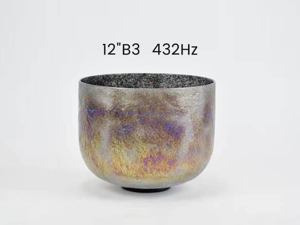 Rare Meteorite and Platinum Fused Crystal Singing Bowl Set