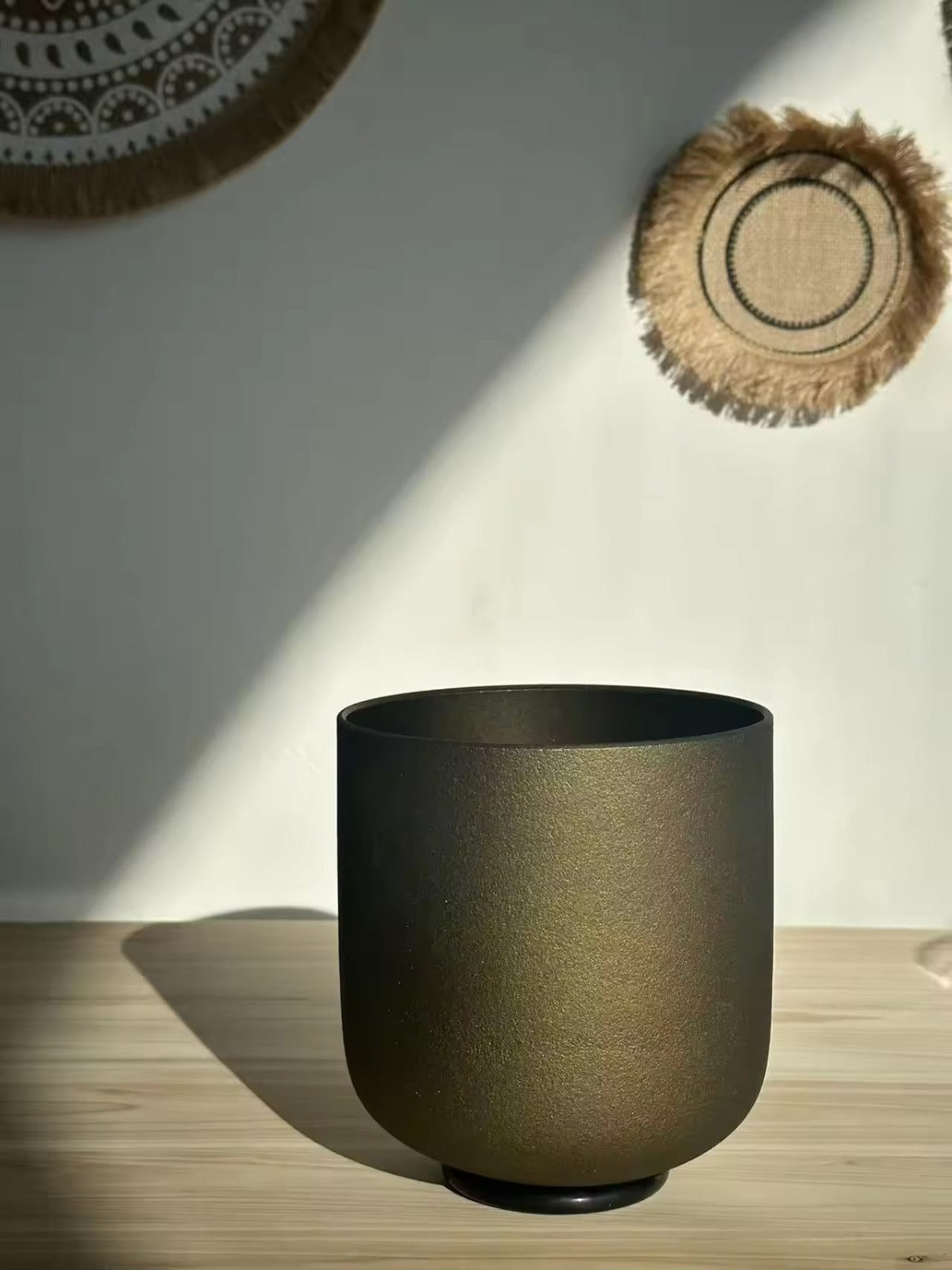 6 inches B note Chiastolite Gem Fused Crystal Singing Bowl