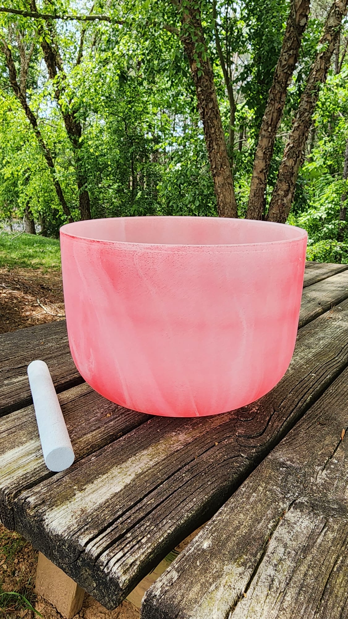 432Hz Perfect Pitch Tye Dye Chakra Crystal Singing Bowl Set with Padded Secure Cases, Strikers and O-rings - Thecosmicaccess