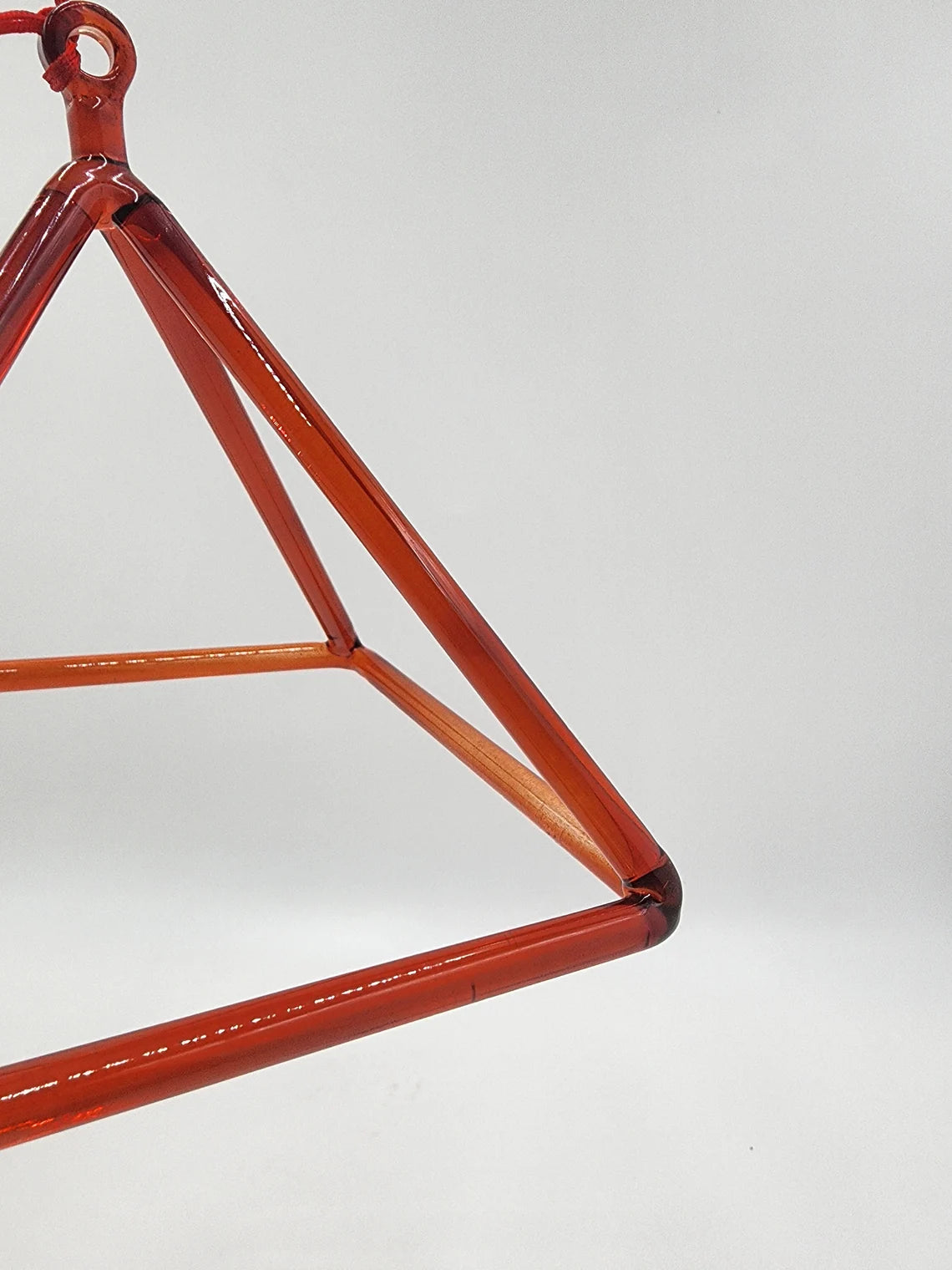Special Color 6 inch Crystal Singing Pyramid Orange Color for Healing bio-field therapy Powerful Energy with Suede Striker - Thecosmicaccess