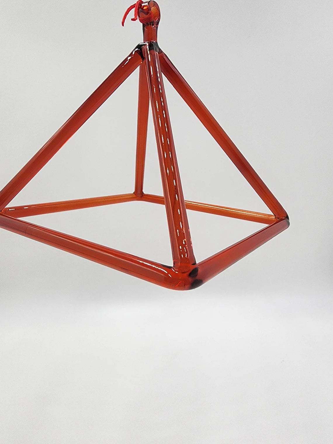 Special Color 6 inch Crystal Singing Pyramid Orange Color for Healing bio-field therapy Powerful Energy with Suede Striker - Thecosmicaccess