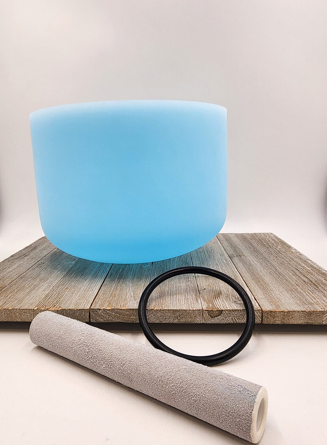 10 inch Soft Blue Color Throat Chakra Crystal Singing Bowl with O-ring, Striker Mindfulness, Yoga, Spiritual, and Energy Cleansing - Thecosmicaccess