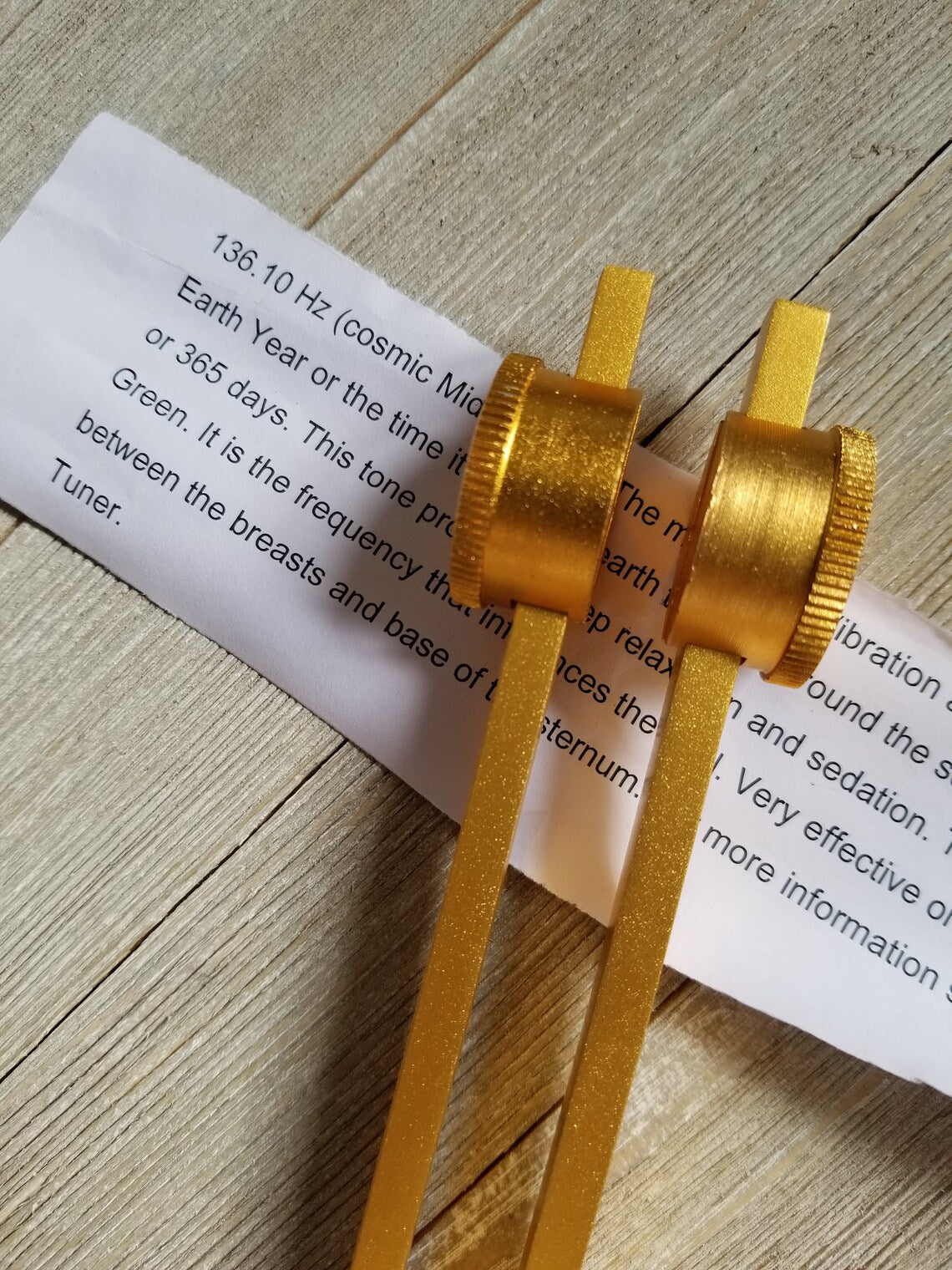 Gold Color Om 136.1 Tuning Fork for Healing for Reducing Stress and Pain from Inflammation, Meditation with STRIKER and BAG