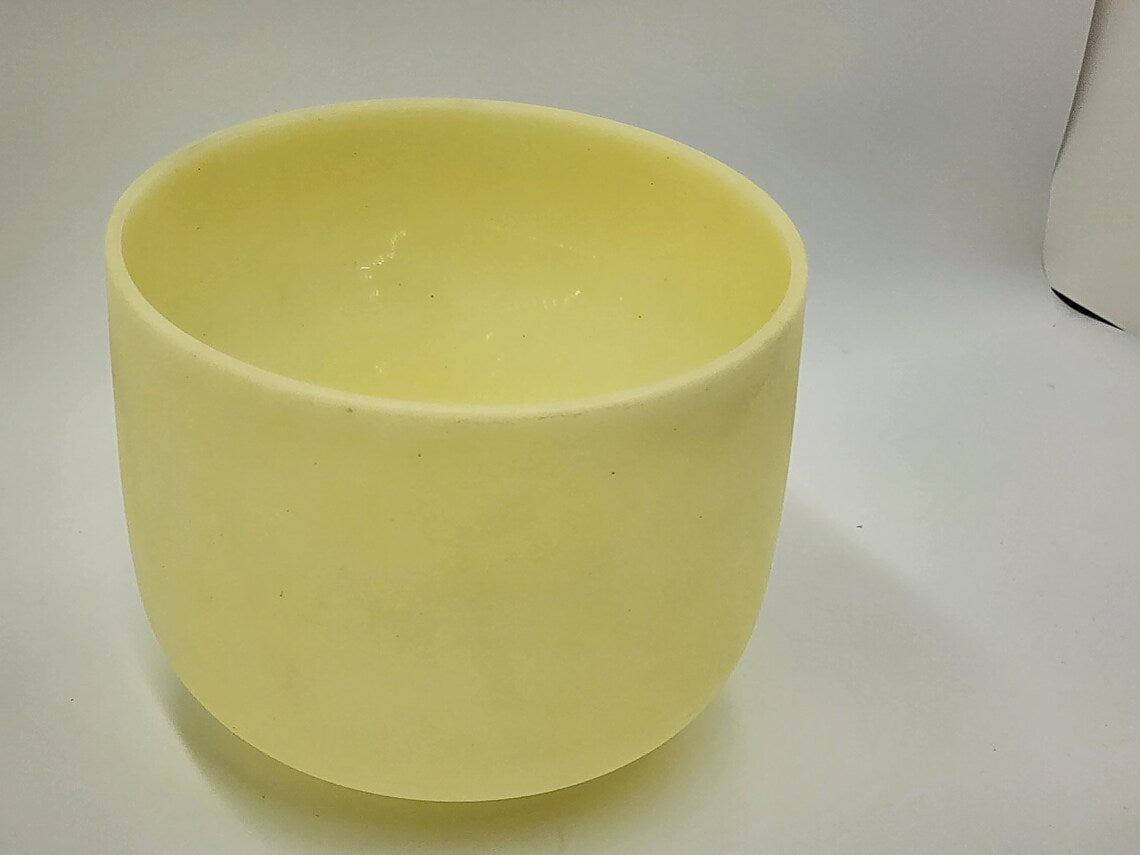 Rare 9"F Note Tune Bowl for Heart Chakra Healing Citrine Crystal Singing Bowl for Relaxation and Meditation-with PADDED Travel Bag - Thecosmicaccess