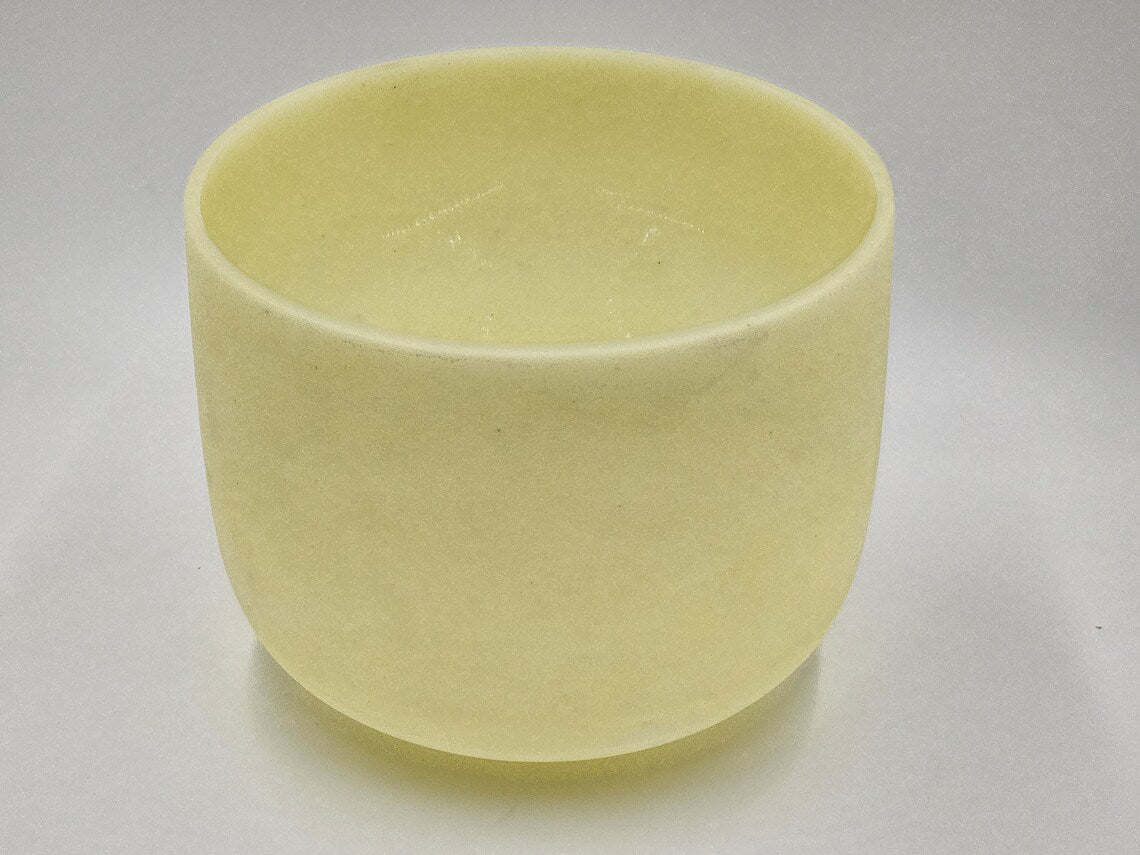 Rare 10"G Note Throat Chakra Citrine Crystal Singing Bowl with PADDED Travel Bag - Thecosmicaccess