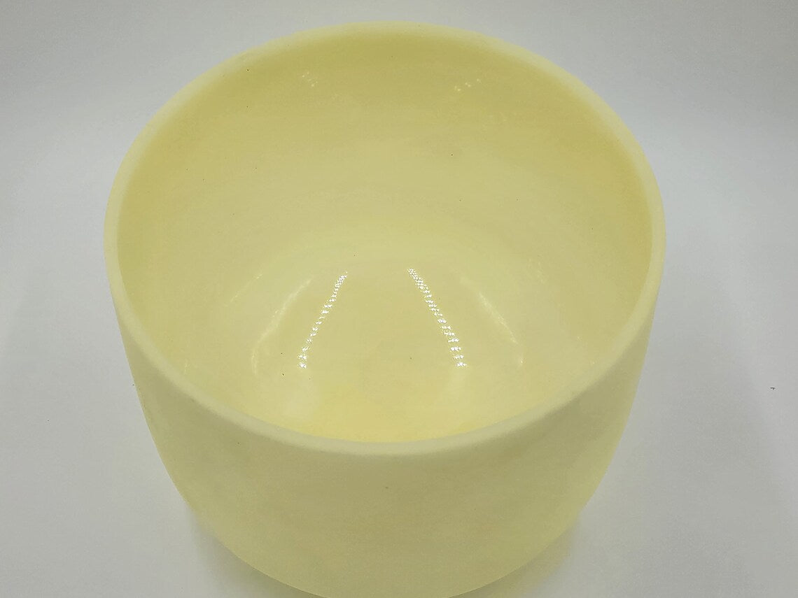 Rare 10"G Note Throat Chakra Citrine Crystal Singing Bowl with PADDED Travel Bag - Thecosmicaccess