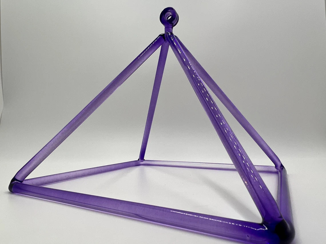 Purple Power: 10" Crystal Singing Purple Pyramid With Carrying CASE And PURPLE Mallet