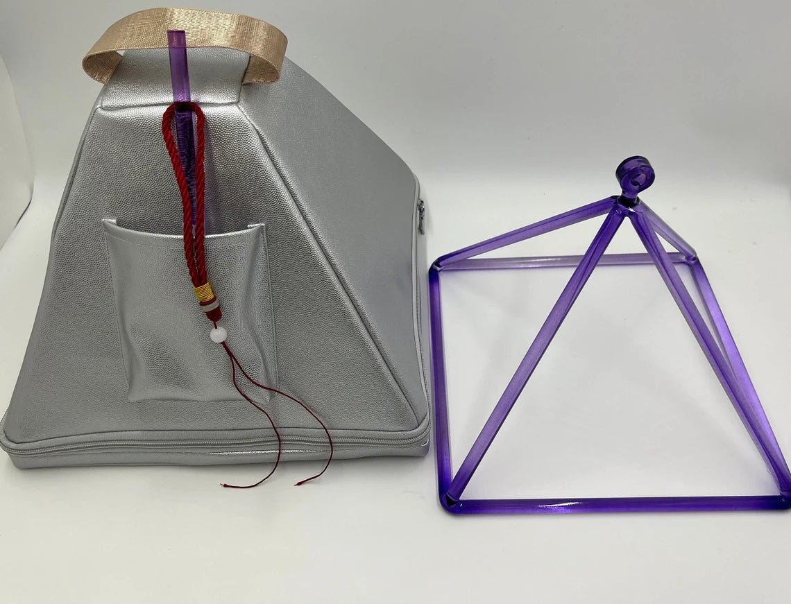 Purple Power: 10" Crystal Singing Purple Pyramid With Carrying CASE And PURPLE Mallet - Thecosmicaccess