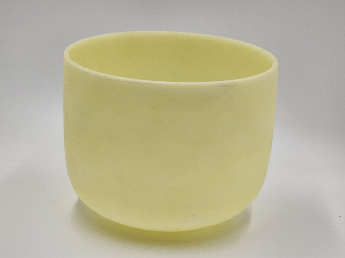 Rare 9"F Note Tune Bowl for Heart Chakra Healing Citrine Crystal Singing Bowl for Relaxation and Meditation-with PADDED Travel Bag - Thecosmicaccess