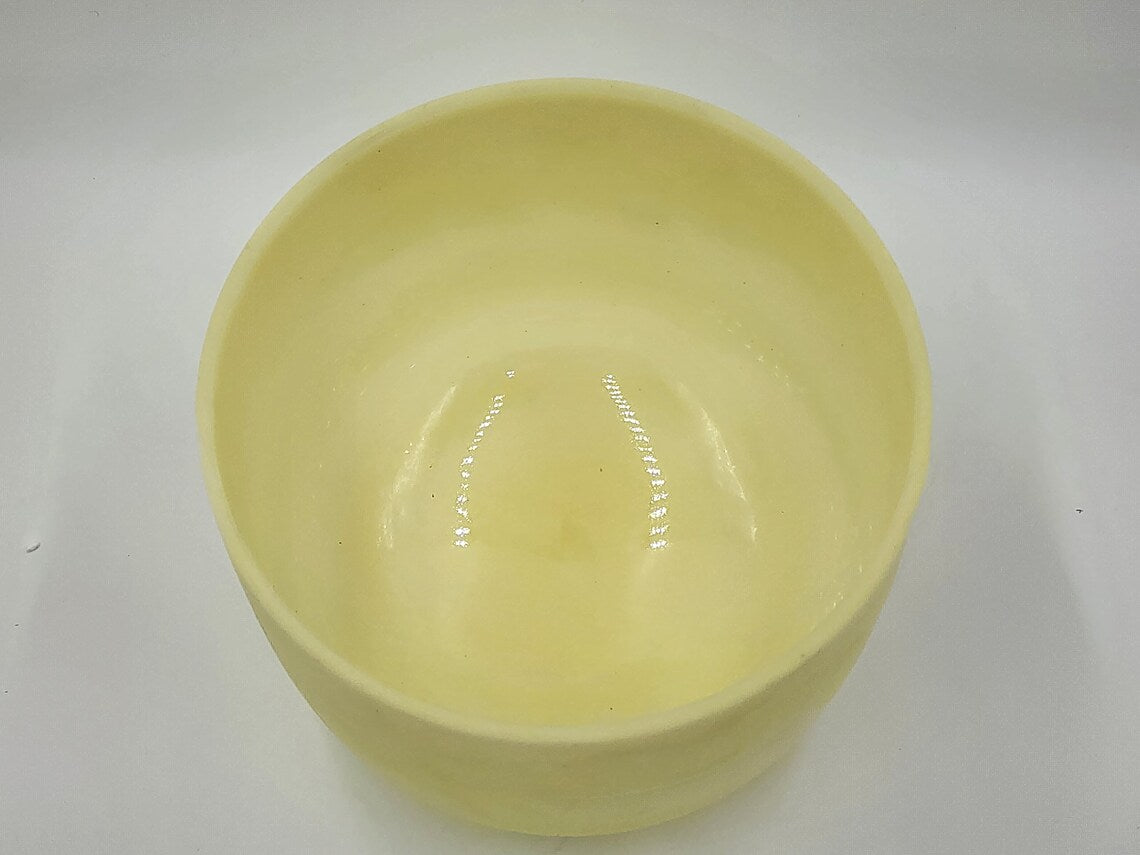 Rare 10"G Note Throat Chakra Citrine Crystal Singing Bowl with PADDED Travel Bag - Thecosmicaccess