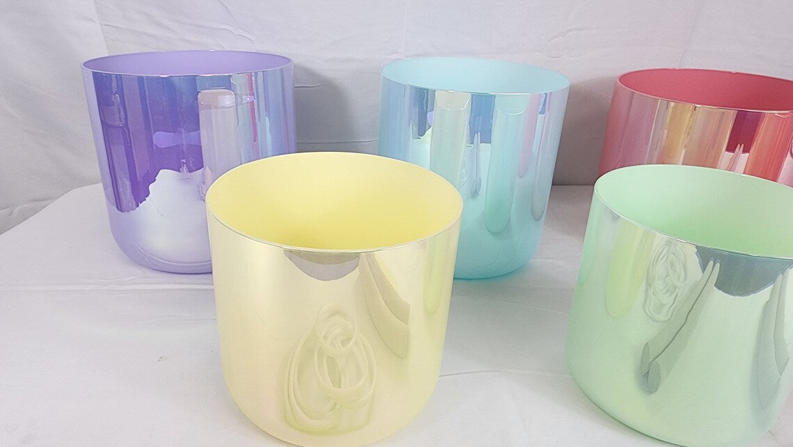 Perfect Pitch Alchemy Iridescent 3rd Octave Chakra 7 Singing Bowl Set - Thecosmicaccess