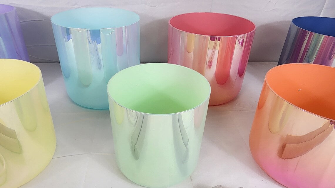 Perfect Pitch Alchemy Iridescent 3rd Octave Chakra 7 Singing Bowl Set - Thecosmicaccess