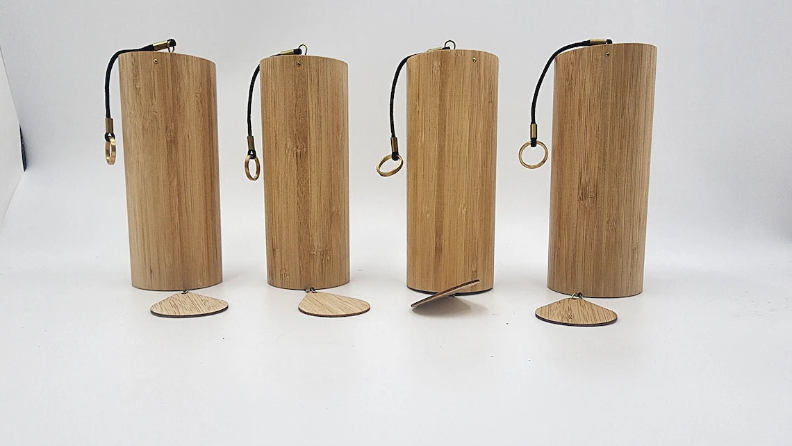 Set of 4 Wooden Chimes includes all the elements Fire Water Air and Earth - Thecosmicaccess