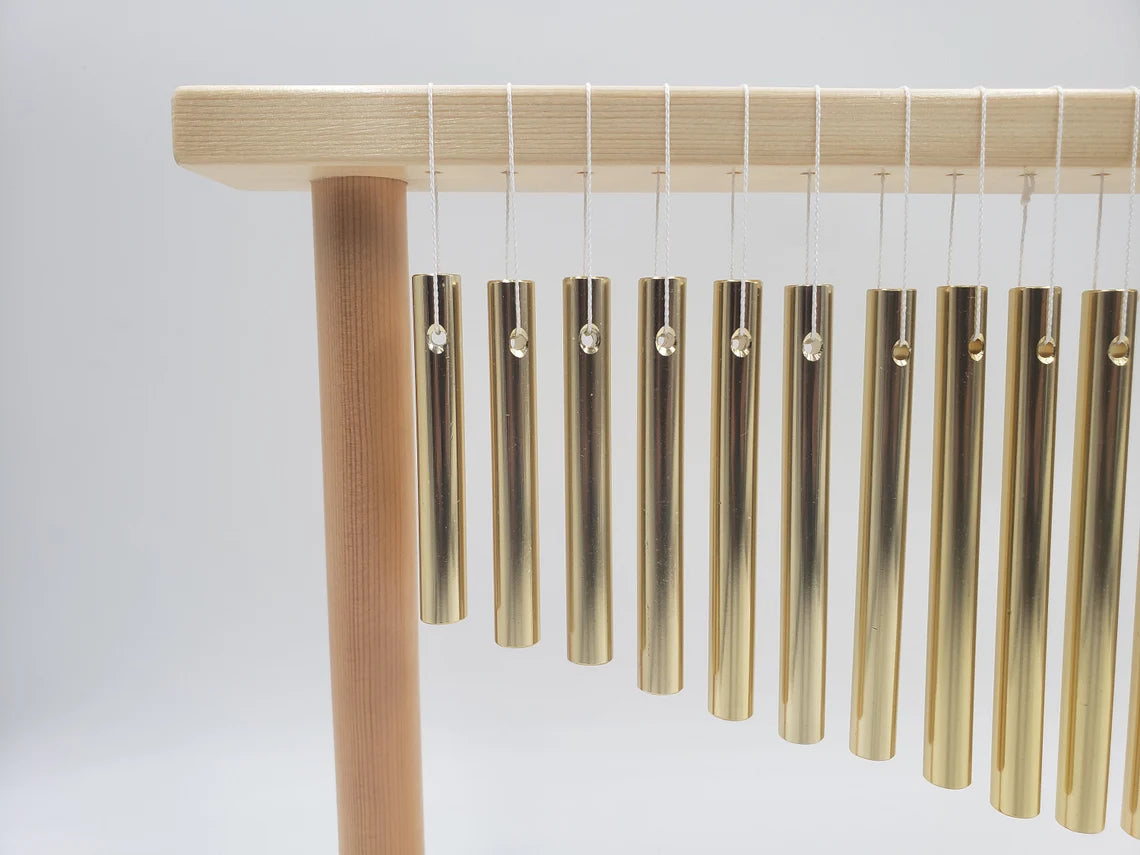 Gold Color 20/25 Note Table Top Bar Chime Wind Chime - Instrument Percussion - Clear Sound - Mallet Included - Thecosmicaccess