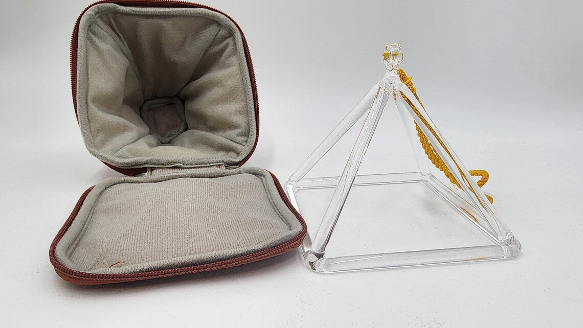 Crystal Singing Pyramid with Secured Padded Case - Beautiful Sound Vibrations for Meditation and Relaxation