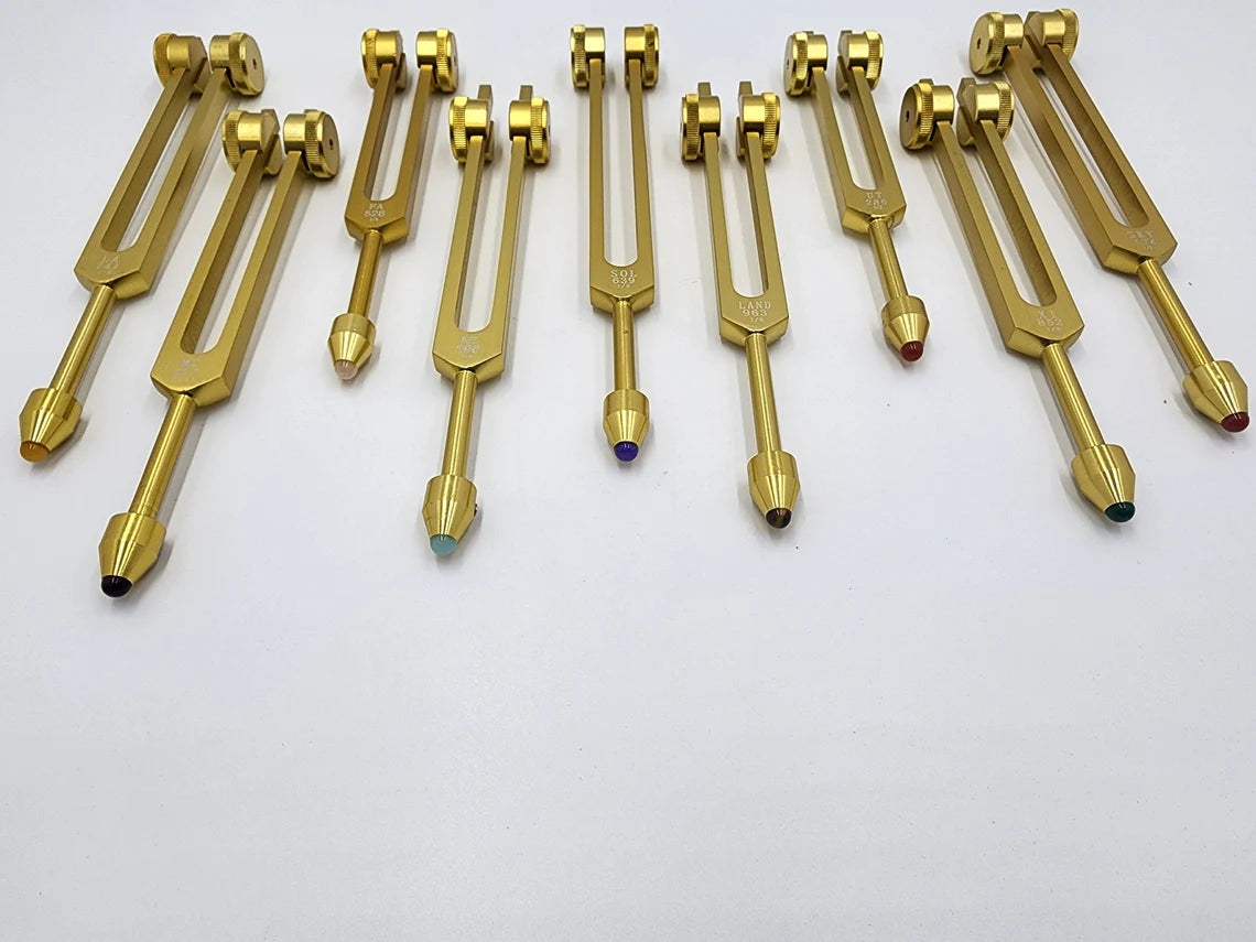 Professionally Tuned 9 Set Solfeggio Tuning Fork Set - Thecosmicaccess