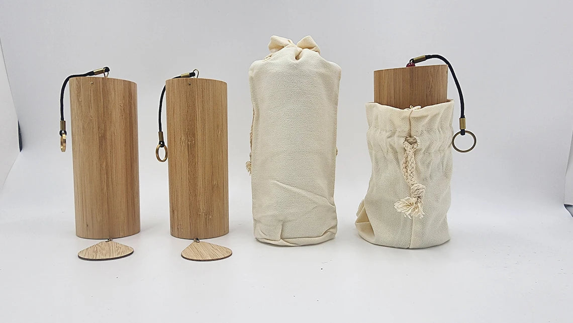 Set of 4 Wooden Chimes includes all the elements Fire Water Air and Earth - Thecosmicaccess
