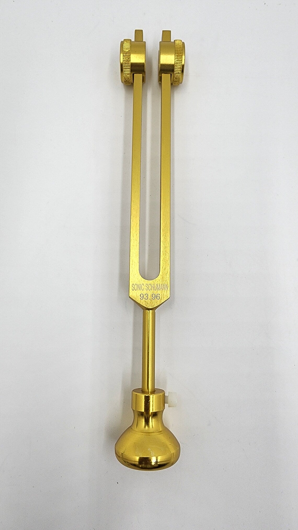 Gold Schumann Resonance Tuning Fork - 93.96 Hz - Sonic Slider with Mallet and Bag