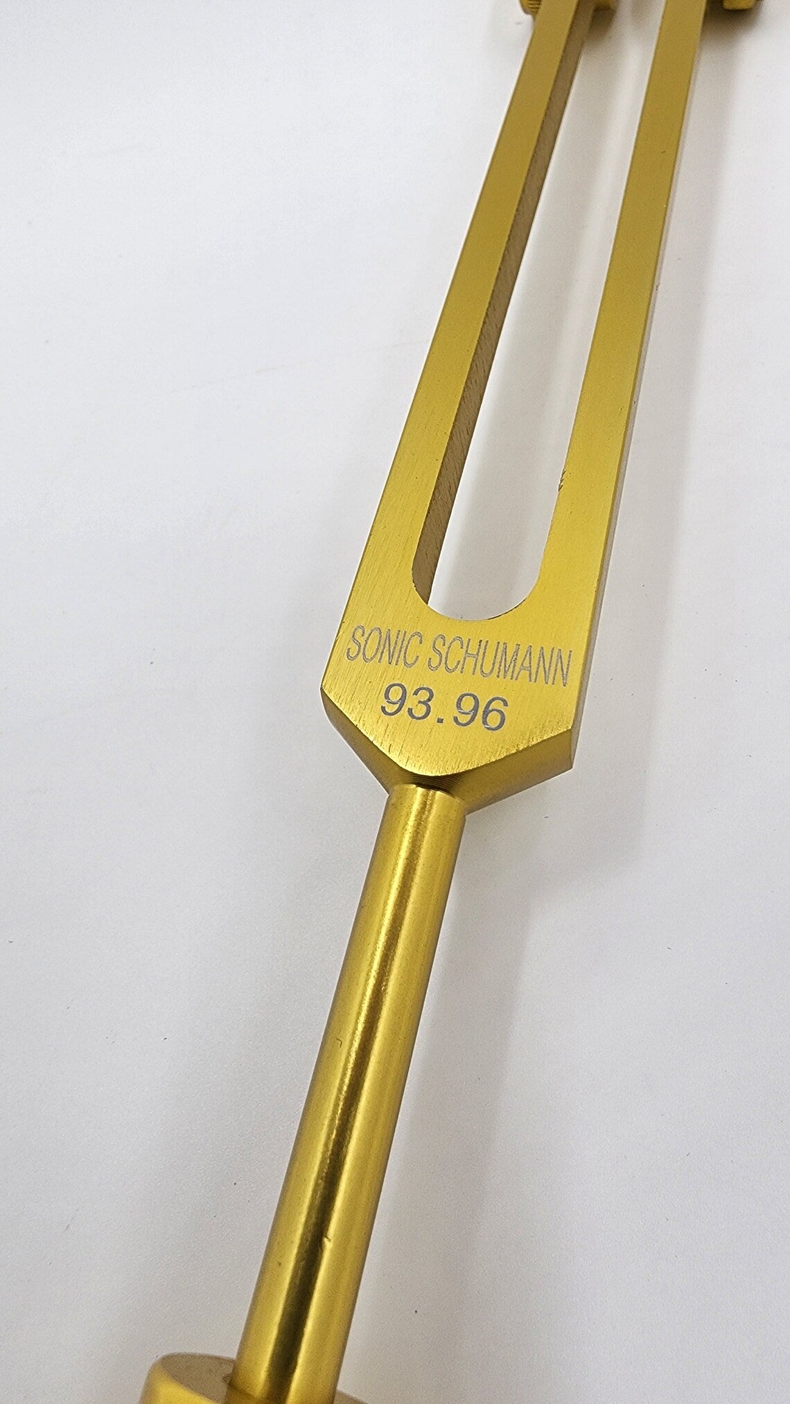 Gold Schumann Resonance Tuning Fork - 93.96 Hz - Sonic Slider with Mallet and Bag