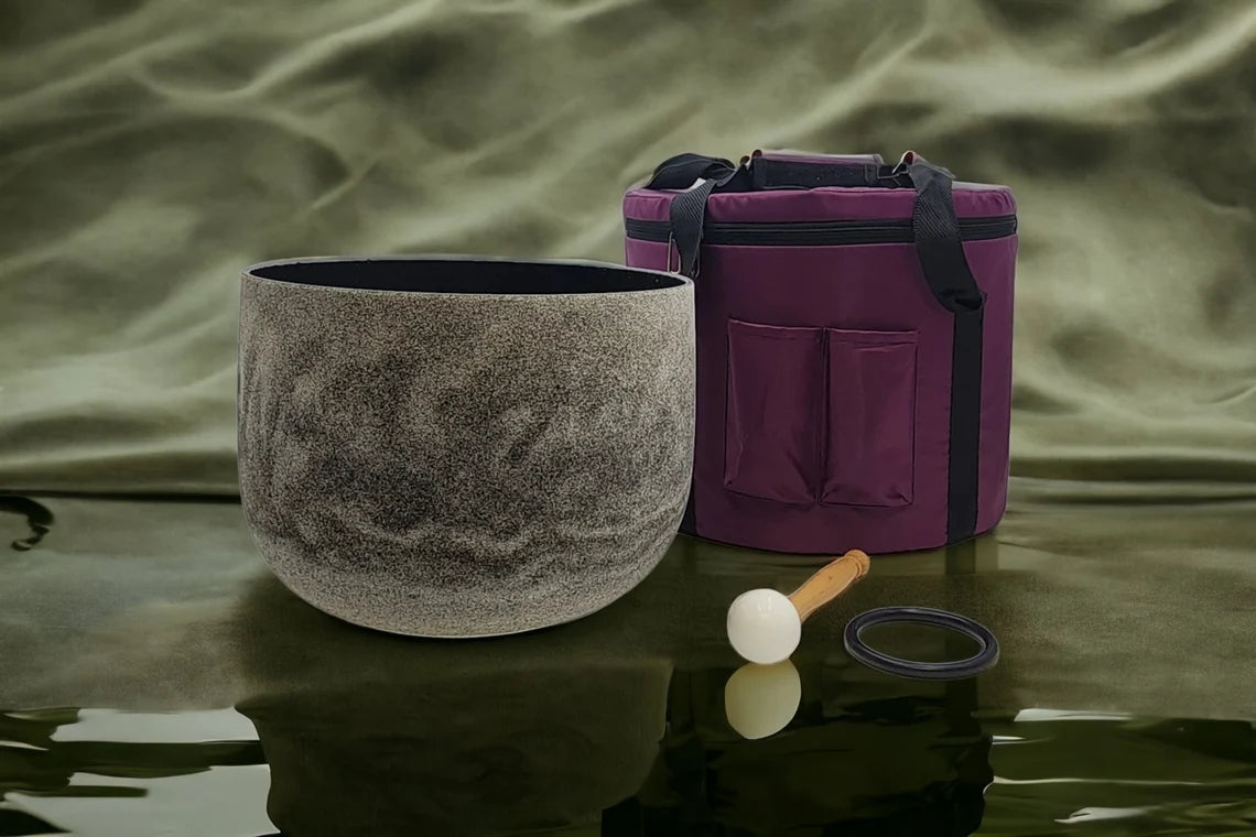 Sacral Serenity: 12" D Note 432Hz Obsidian Crystal Singing Bowl - Amplifying Creativity and Emotional Balance - Thecosmicaccess