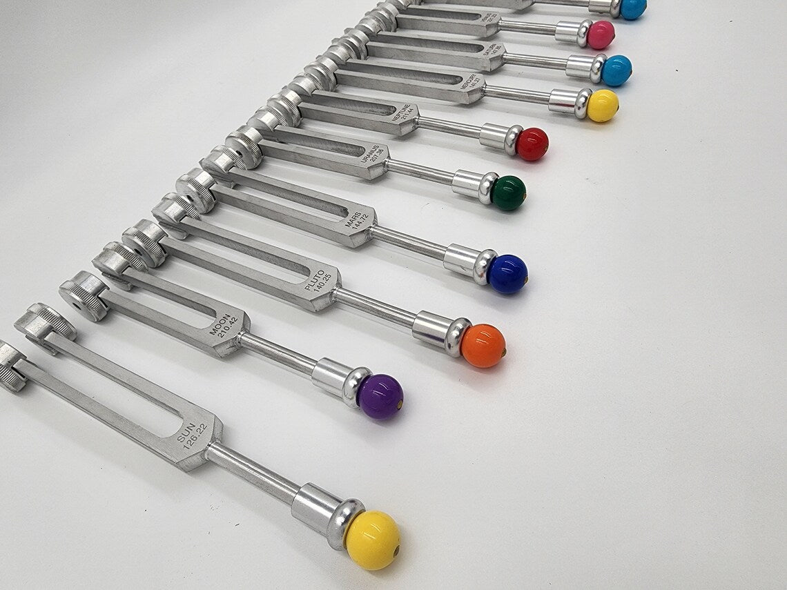 Professional 11 Piece Weighted Planetary Tuning Fork Set - Thecosmicaccess