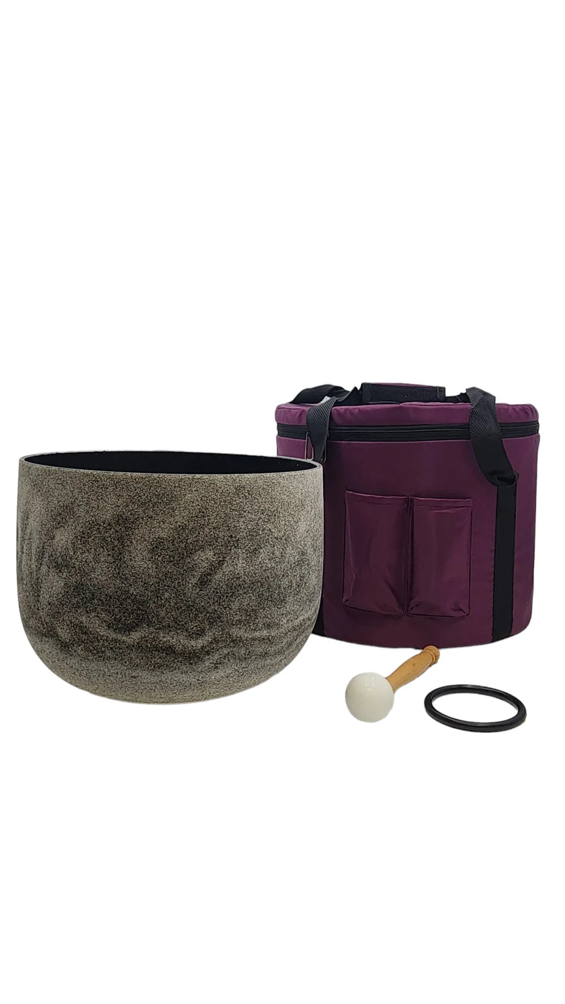 Obsidian C Note 4th Octave 12" Crystal Singing Bowl with Protective Case - Grounding Vibrations, Harmonious Sound, Meditation Tool - Thecosmicaccess