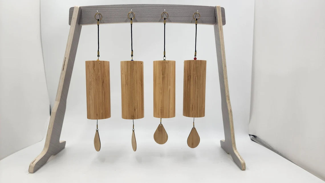4pc Set of Melody Chimes with Protective Carry Case - Enhance Your Windbell Chimes and Embrace the Power of Sound Vibration - Thecosmicaccess
