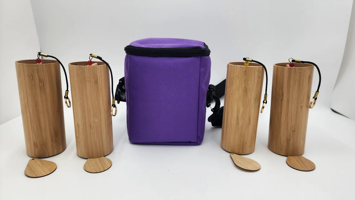 4pc Set of Melody Chimes with Protective Carry Case - Enhance Your Windbell Chimes and Embrace the Power of Sound Vibration - Thecosmicaccess