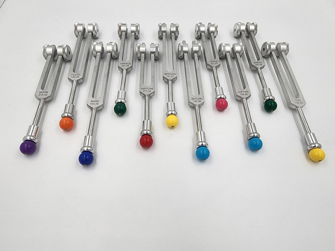 Professional 11 Piece Weighted Planetary Tuning Fork Set - Thecosmicaccess