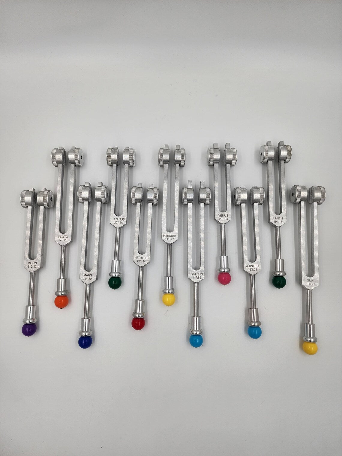 Professional 11 Piece Weighted Planetary Tuning Fork Set