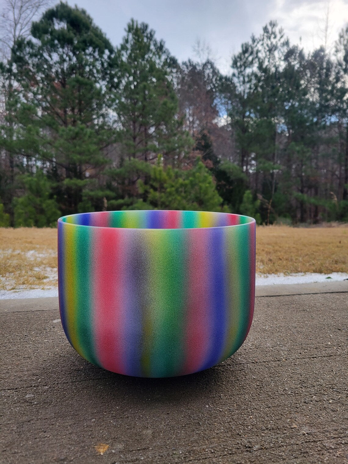 10" 432 Hz Pitch Perfect F Note Rainbow Crystal Singing Bowl with Case - Straight Parallel Design for Sound Therapy and Meditation - Thecosmicaccess