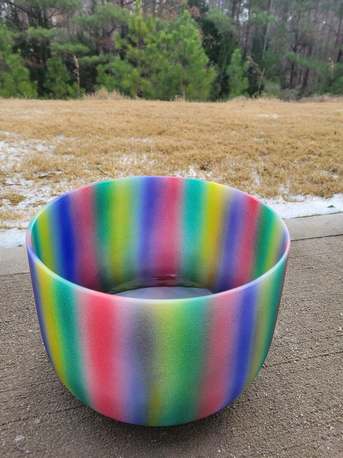 10" 432 Hz Pitch Perfect F Note Rainbow Crystal Singing Bowl with Case - Straight Parallel Design for Sound Therapy and Meditation - Thecosmicaccess