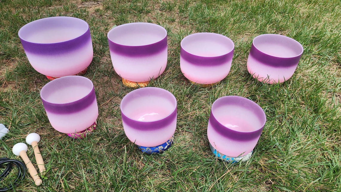 Enchanted Orchid 432Hz Perfect Pitch 3pc or 4pc Partial Set of High-Vibrational Singing Bowls Includes Case, Mallet, Suede Striker - Thecosmicaccess