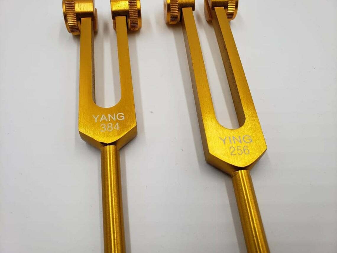 Weighted Sacred Ratio Pythagorean Tuning Forks with Velvet Bag and Striker - Thecosmicaccess