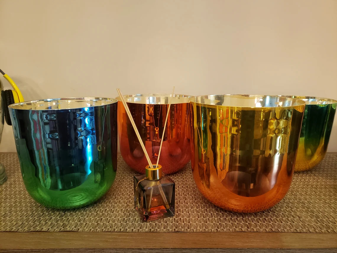 432 Hz Perfect Pitch 7Pc Alchemy singing bowls with 5 Suede Mallets - Harmony's Symphony - Thecosmicaccess