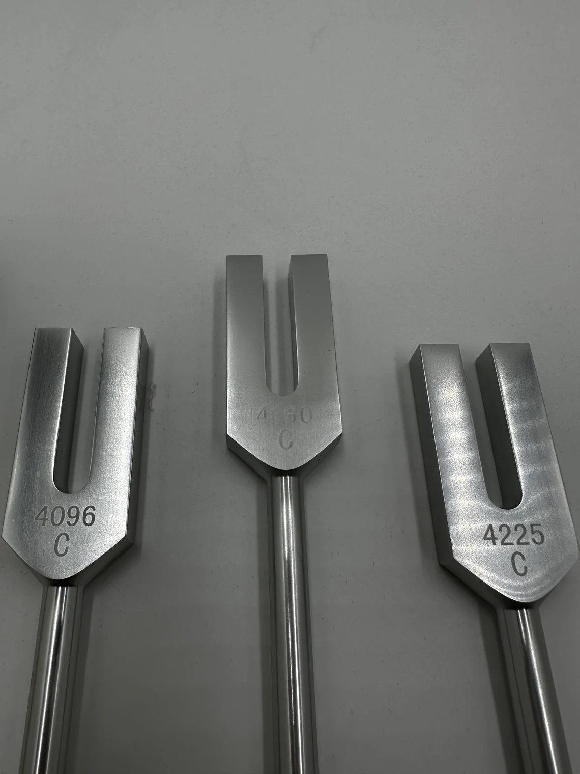 Silver Serenade: Celestial Harmony Angel Tuning Fork Set - Healing Sound Therapy with 4096, 4160, and 4225 Hz Tuners, Mallet, and Pouch - Thecosmicaccess