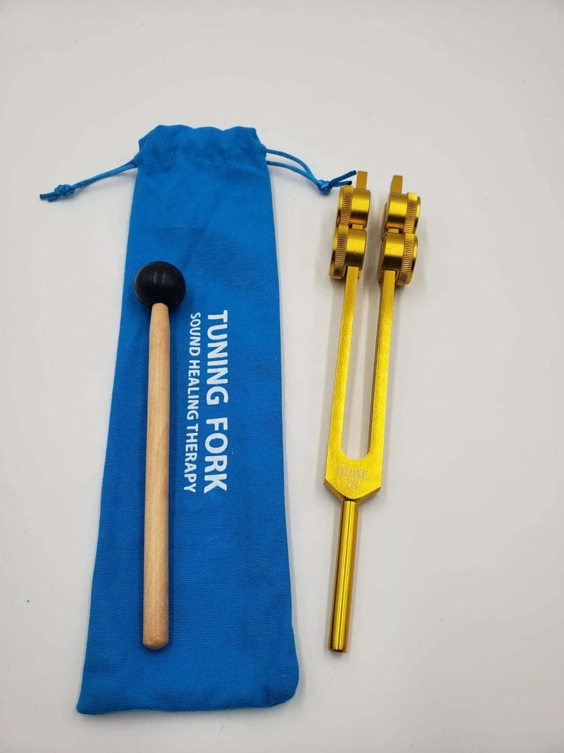 Ozone O3 78 Hz Weighted Gold Tuning Fork with Activator and Pouch - Thecosmicaccess