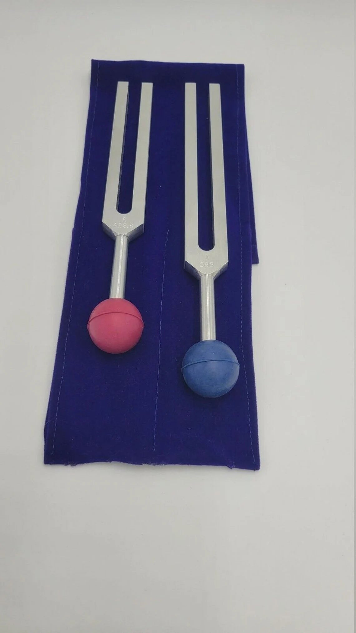 D288Hz & A426.7Hz Chakra Healing Therapy Tuning Forks with Color Removable Balls - Thecosmicaccess
