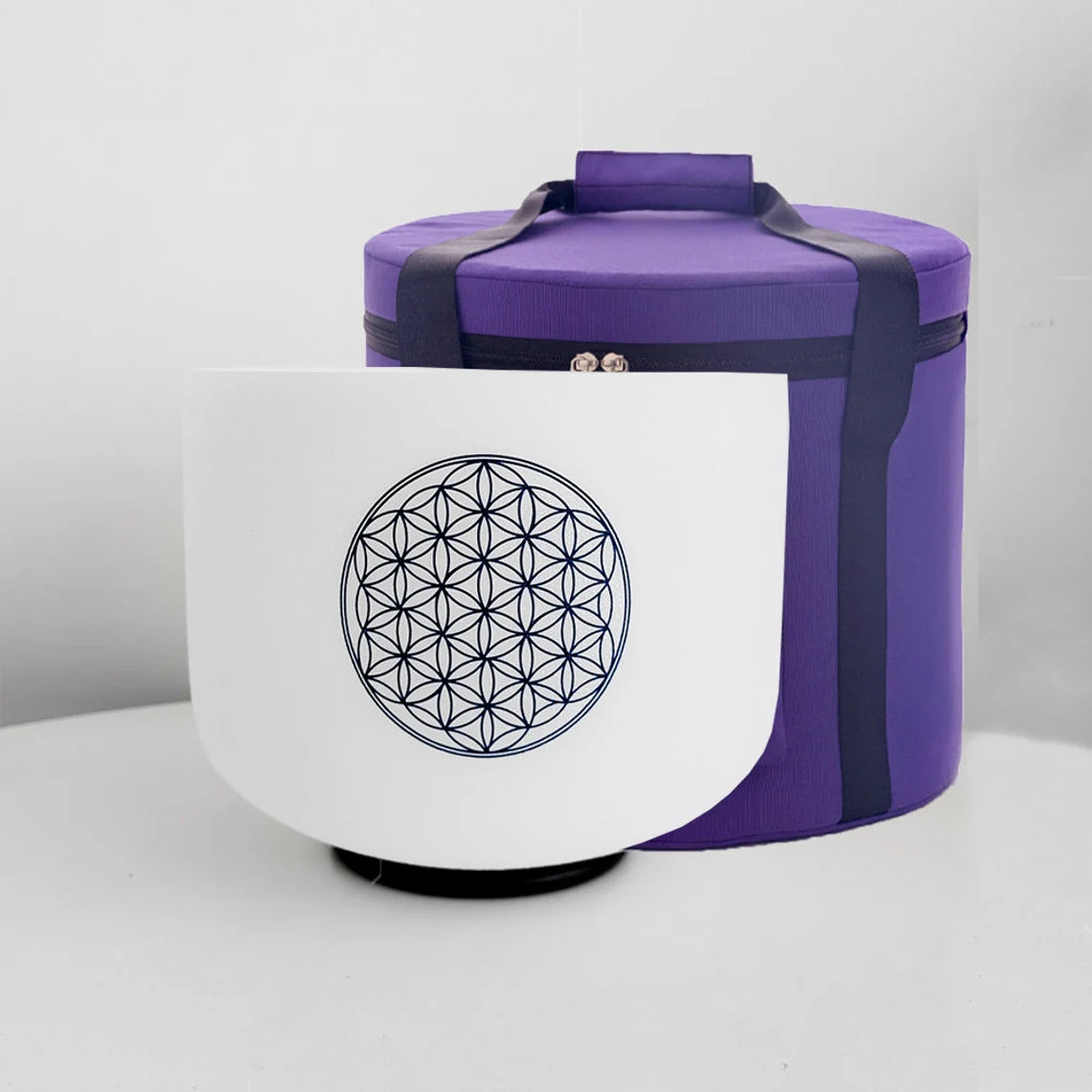 Perfect pitch 528hz Flower of Life 8" Crystal Singing Bowl with Padded CASE, Mallet, O ring and Solfeggio Tuning Forks - Thecosmicaccess