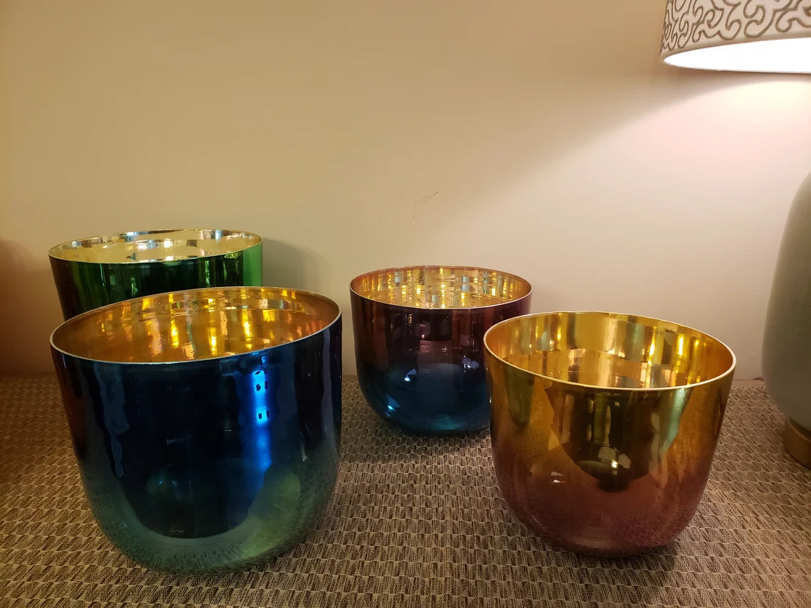 432 Hz Perfect Pitch 7Pc Alchemy singing bowls with 5 Suede Mallets - Harmony's Symphony - Thecosmicaccess