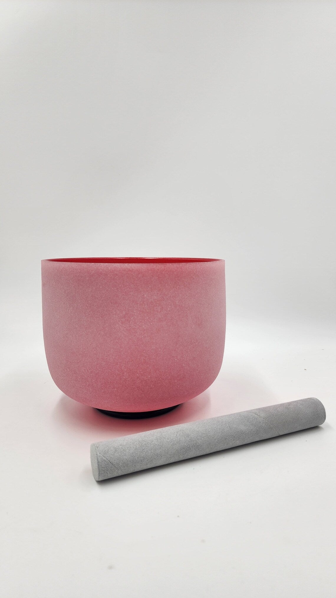 432hz Perfect Pitch C Note Red Root Chakra Frosted Quartz Crystal Singing Bowl includes Mallet, O ring and Secured Case - Thecosmicaccess