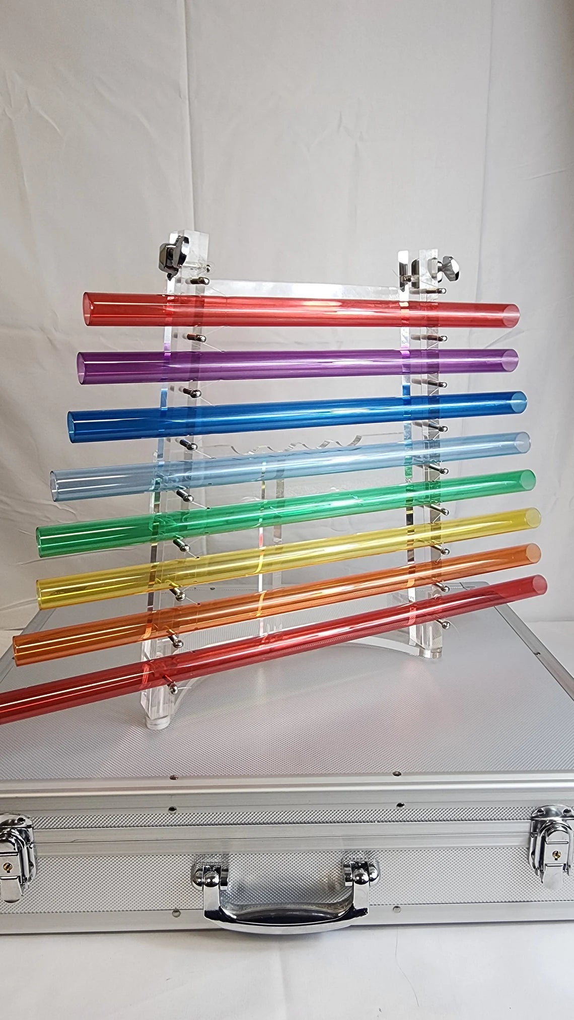 Perfect Pitch Rainbow Crystal Harp - 5th Octave - Pure Tones CDEFGABC - Mallets, Strikers, Case - Sound Vibration, Healing Frequencies - Thecosmicaccess