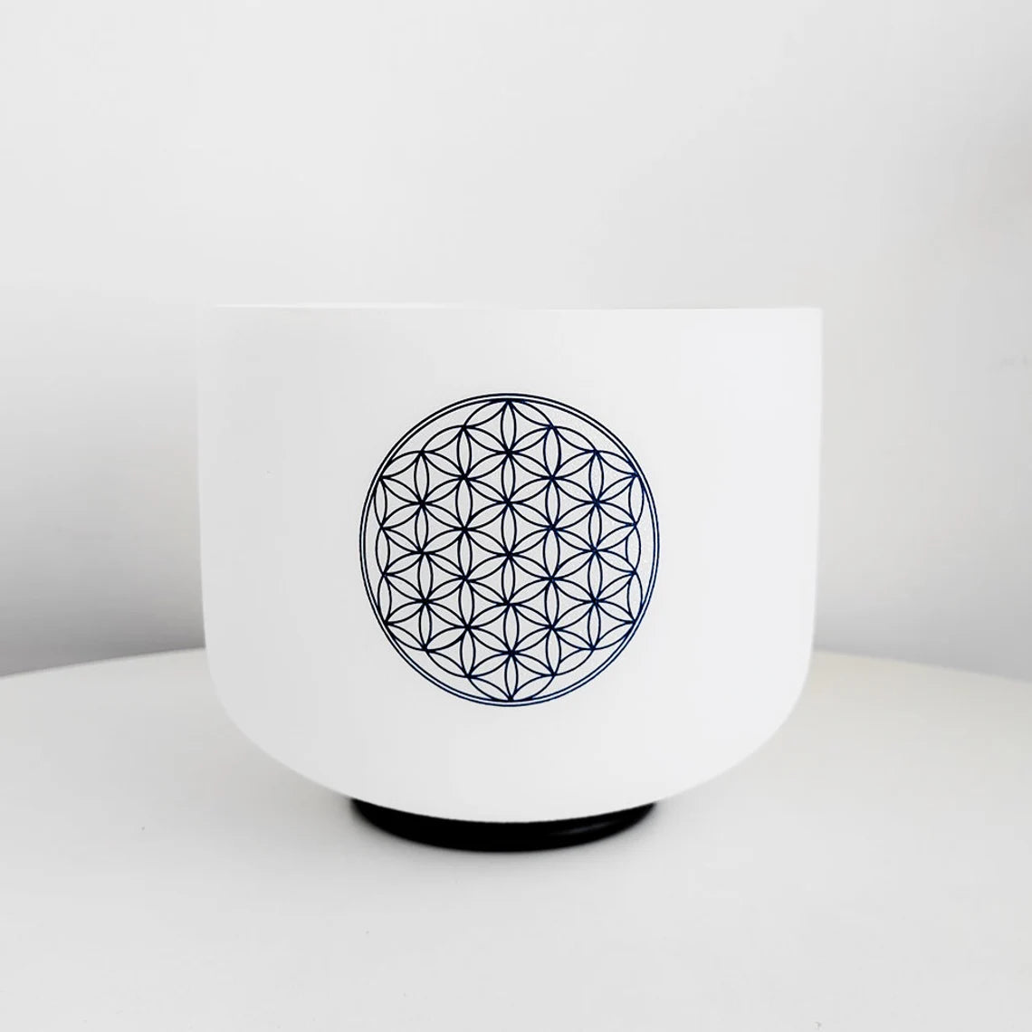 Perfect pitch 528hz Flower of Life 8" Crystal Singing Bowl with Padded CASE, Mallet, O ring and Solfeggio Tuning Forks - Thecosmicaccess
