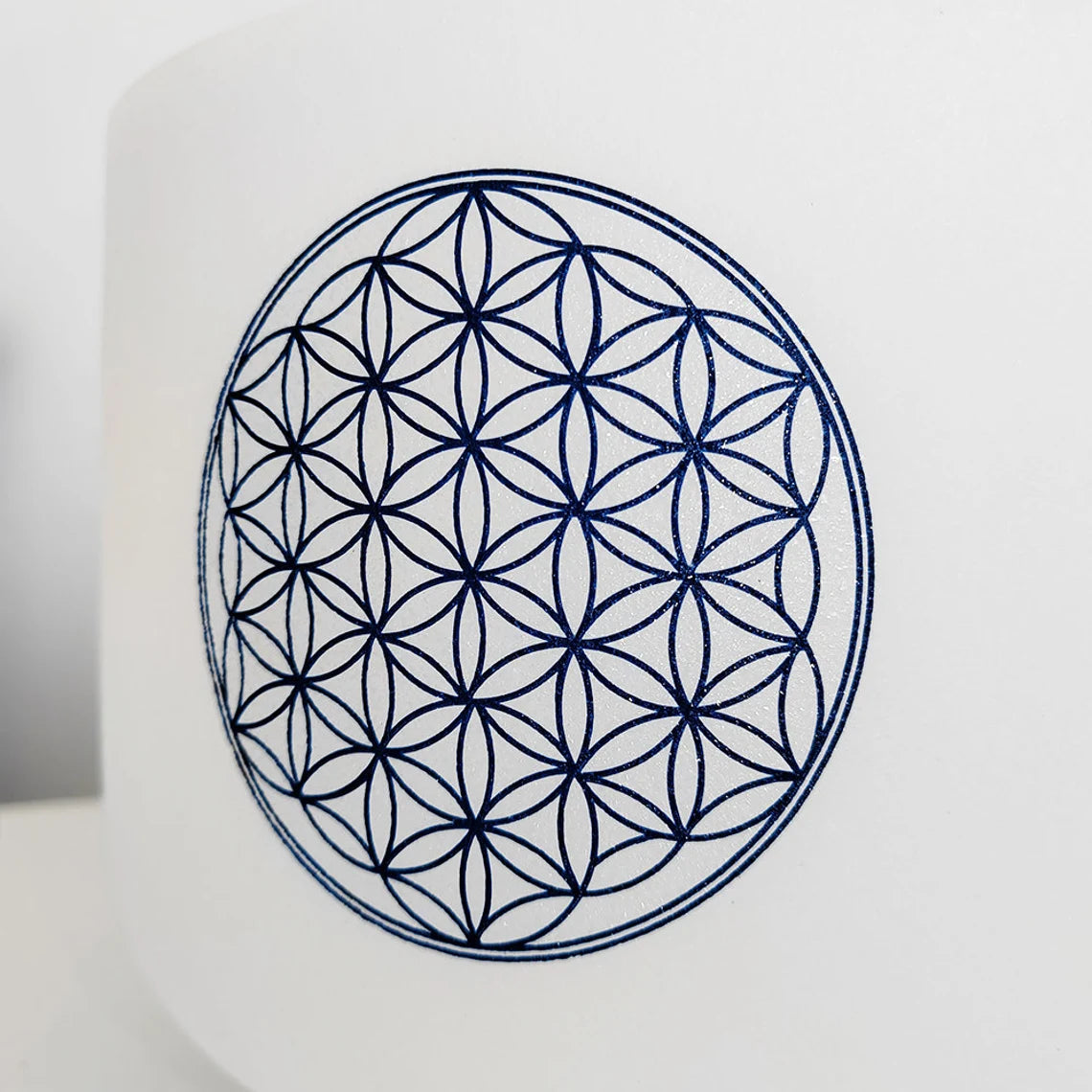 Perfect pitch 528hz Flower of Life 8" Crystal Singing Bowl with Padded CASE, Mallet, O ring and Solfeggio Tuning Forks - Thecosmicaccess